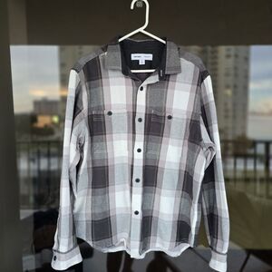 Old Navy Flannel Shacket XL Plaid Regular Fit Cottagecore Twill Fisherman
